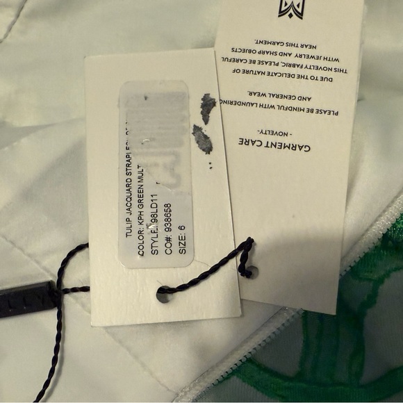 NWT Milly Tulip Floral Jacquard Strapless Maxi Dress Green Size 6 - Picture 8 of 8